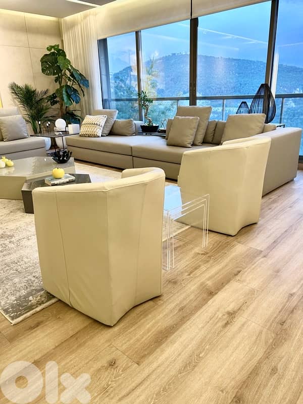 2x modern sleek arm chairs 2