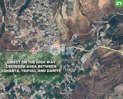 prime land investment in Achach, zgharta/عشاش REF#ZY130314