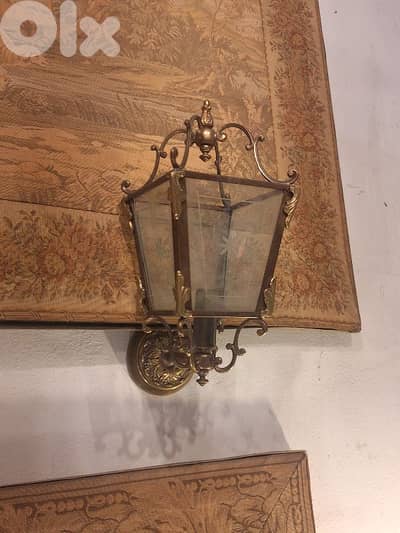 pair of antique european bronze wall lights