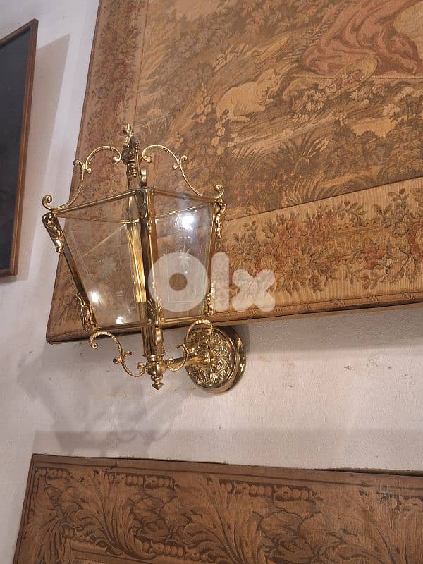 pair of antique european bronze wall lights 1