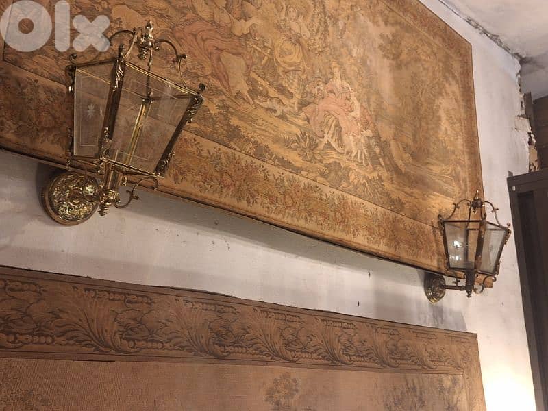 pair of antique european bronze wall lights 2
