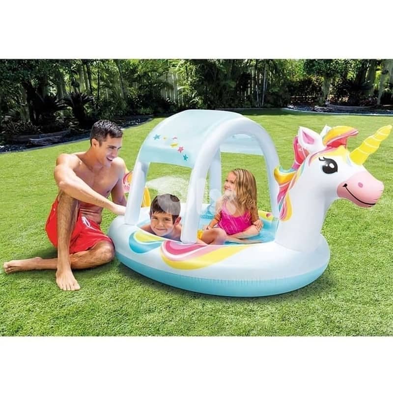 Intex Inflatable Unicorn Spray Pool 254×132× 109 CM - مسبح قابل للنفخ 1