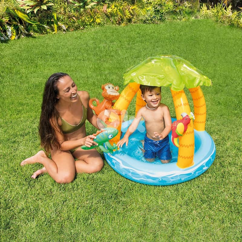 Intex Tropical Island Inflatable Kiddie Pool 102 x 86 CM - مسبح أطفال 1