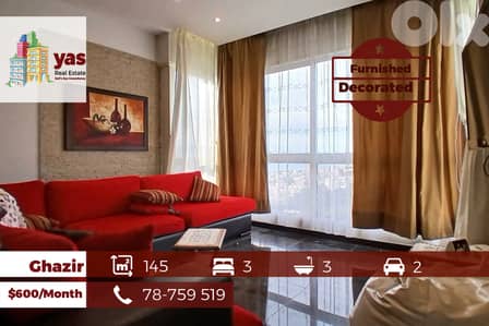 Ghazir 145m2 | Furnished | Rent | Prime Location | Calm Area | IV