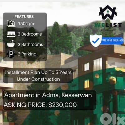 Super Deluxe Under Construction Apartment for sale in  Adma 150 SQM