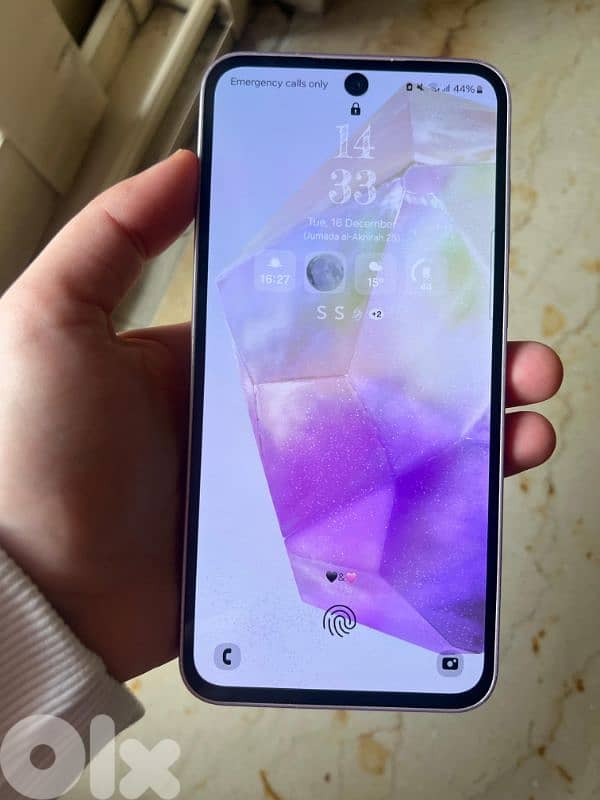 samsung A35 5G with phone protector charger and cover 2