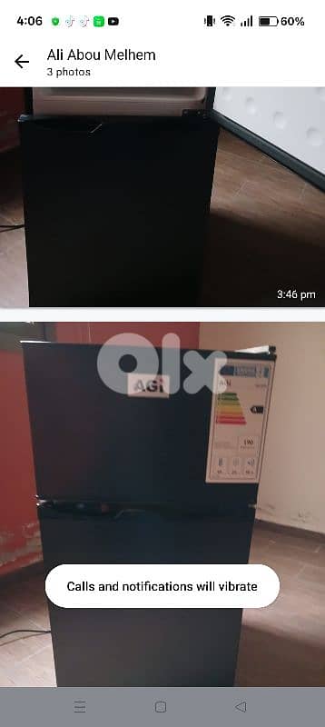 براد صغير مع غسالة جرن ونشافة جداد موجودين بمليخ الجنوب