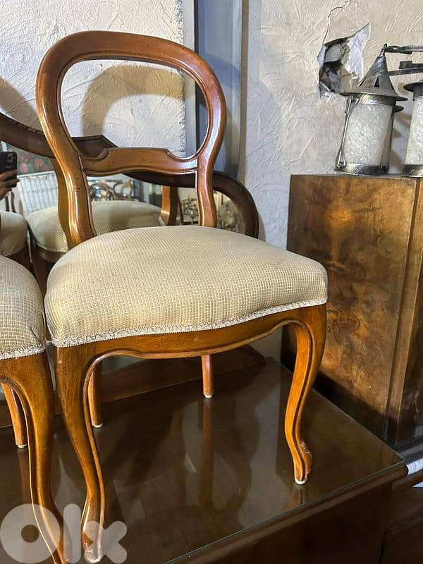 كراسي سفرة عدد 4 خشب زان كتير نظاف 1