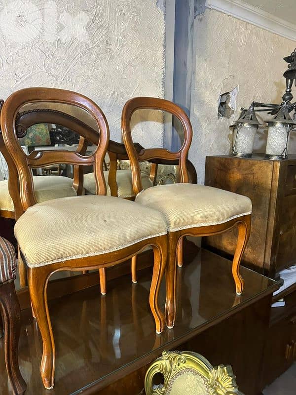 كراسي سفرة عدد 4 خشب زان كتير نظاف 3