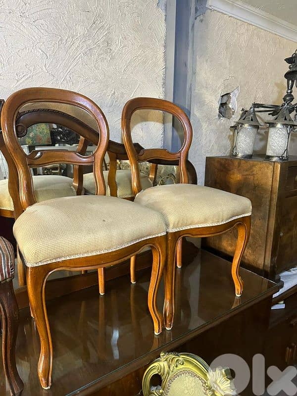 كراسي سفرة عدد 4 خشب زان كتير نظاف 5