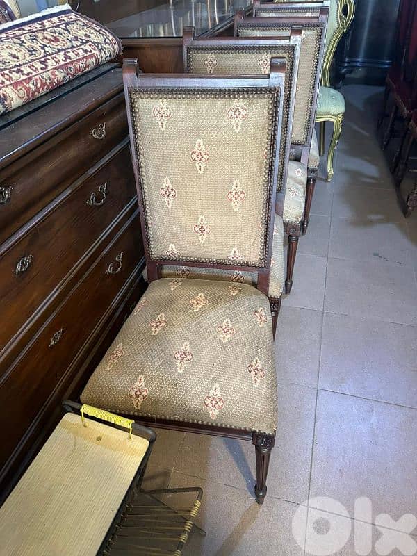 كراسي سفرة خشب زان قديم 8 كراسي 1
