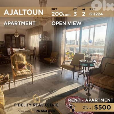 Apartment for rent in Ajaltoun GH224 شقة للإيجار في عجلتون