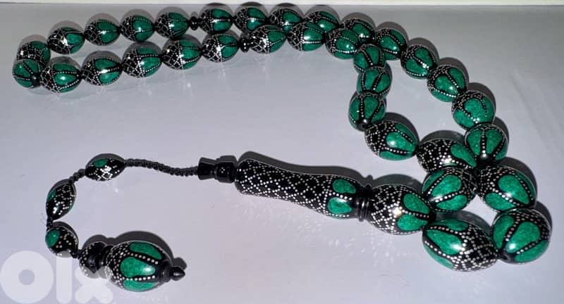 سبحة كوك فضة وملاكايت 2