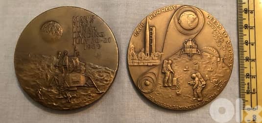 Six Large Bronze Medals Apollo 11 -12- 14 - 15 - 16 1