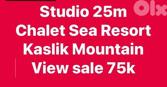 25m Studio Chalet Sea Resort Mountain V Kaslik Solemar Samaya Jounieh
