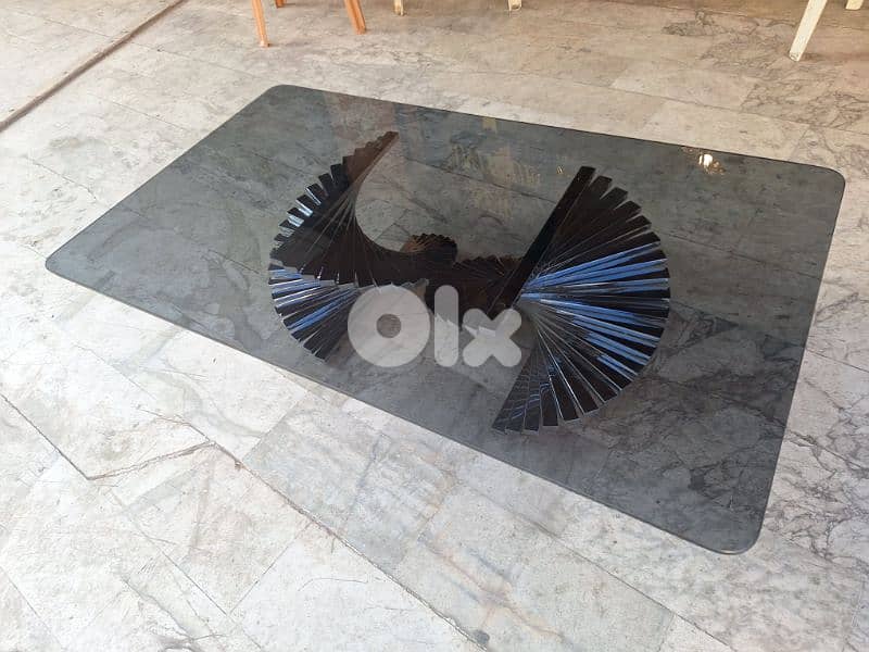 vintage coffee table chrome seventies original 3