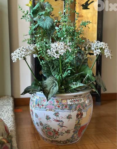 chinese  bowl Planter vintage oriental porcelain