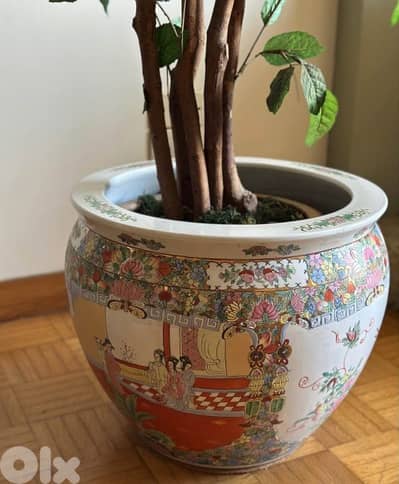 cache pot plants chinese  bowl vintage handmade