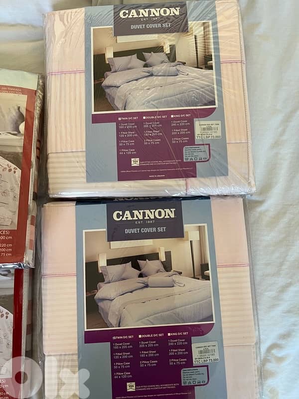 4 cannon Duvet sets - single size 1