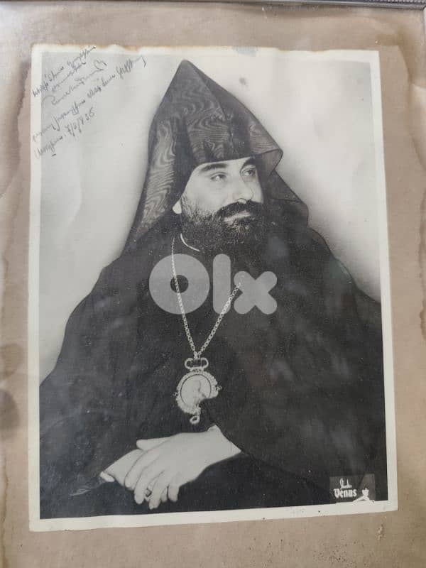 original picture paper with signature of catholicos khoren 1,in 1956 1