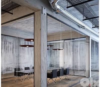 High ceiling showroom with office and 4 parking spots