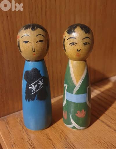 Pair of Traditional Japanese Kokeshi Dolls