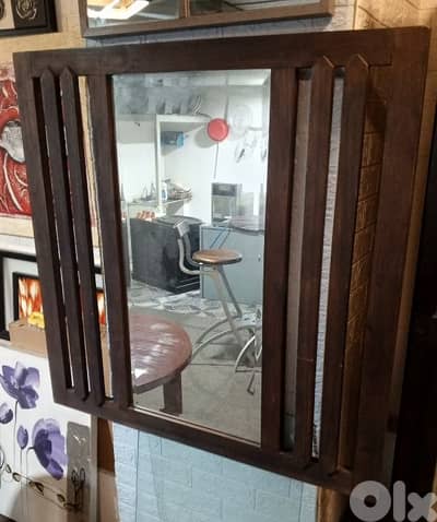 Teak wood mirror
