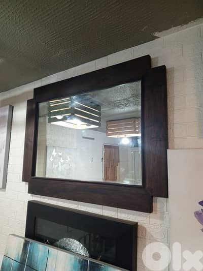 Teak wood mirror