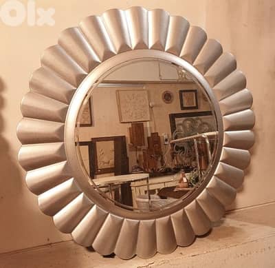Silver wood mirror