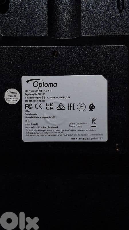 لقطة: بروجكتر Optoma أصلي - بحكم الجديد (مستخدم 88 ساعة فقط!) 3