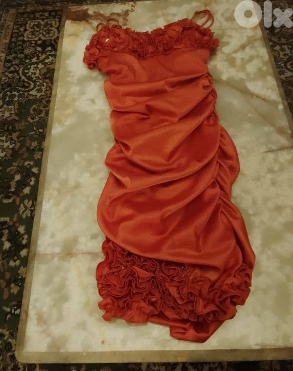 orange satin dress 2