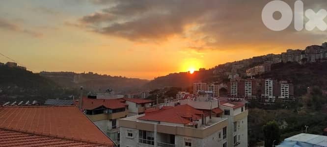 Furnished rooftop apartment in Daychounieh W/ terrace & mountain view