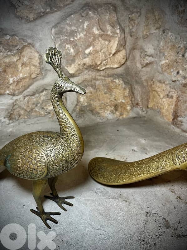 Pair of Brass Peacocks – 1950 2