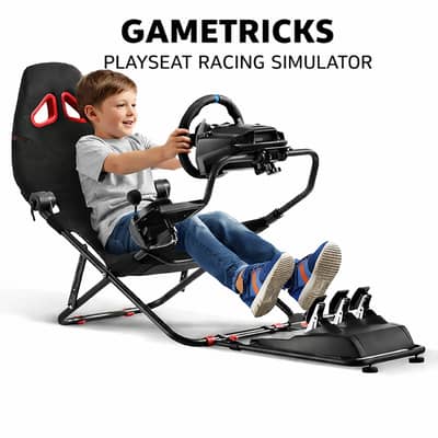 Foldable racing seat for racing wheel simulator