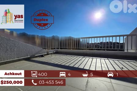 Achkout 400m2 | Spacious Duplex | Mountain View | Prime Area | DA |