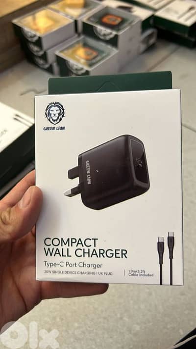 Green lion compact wall charger type-c port charger 20w cable