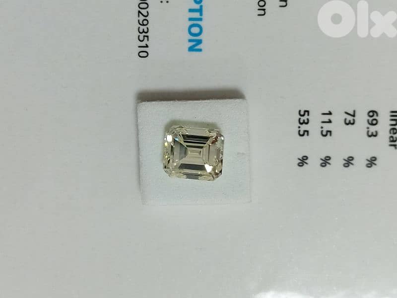 certified 3 ct diamond emerald cut, L. vs2 2