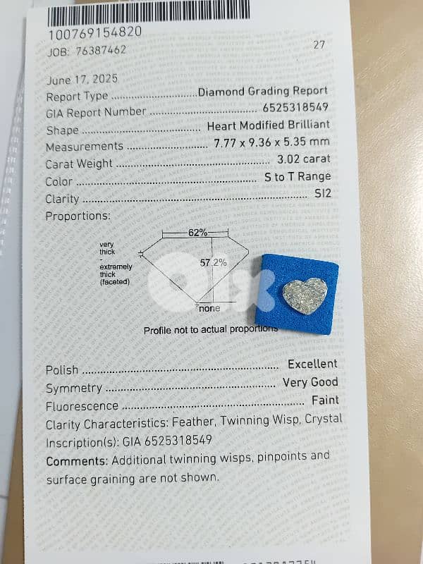natural 3 ct. heart shape, light yellow si2 2