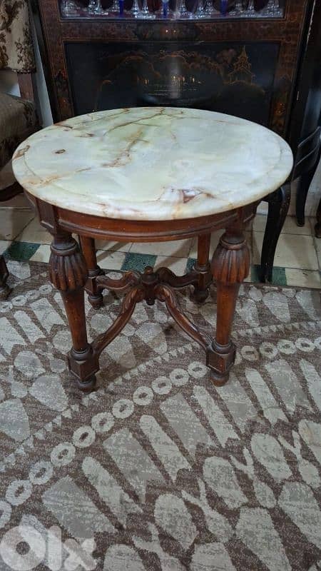 2 french antique bergères with table in excellent condition 2