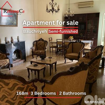 Semi-furnished apartment for sale in Baouchriye شقة نصف مفروش البوشرية