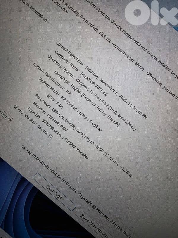 HP PAVILION CORE I7 GENERATION 13/ 16G RAM/ 512 NVME/ / vga XE IRIS 5