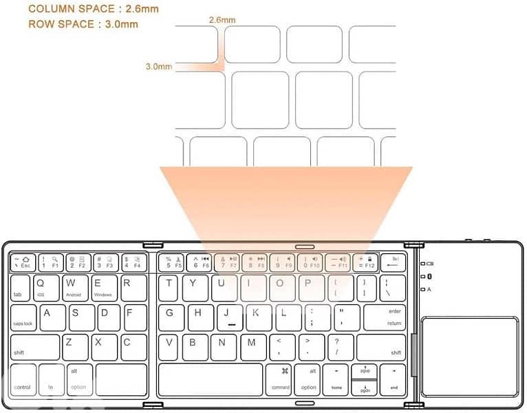 foldable Bluetooth keyboard with touchpad 1