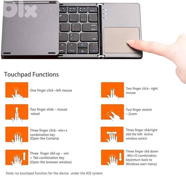 foldable Bluetooth keyboard with touchpad 3