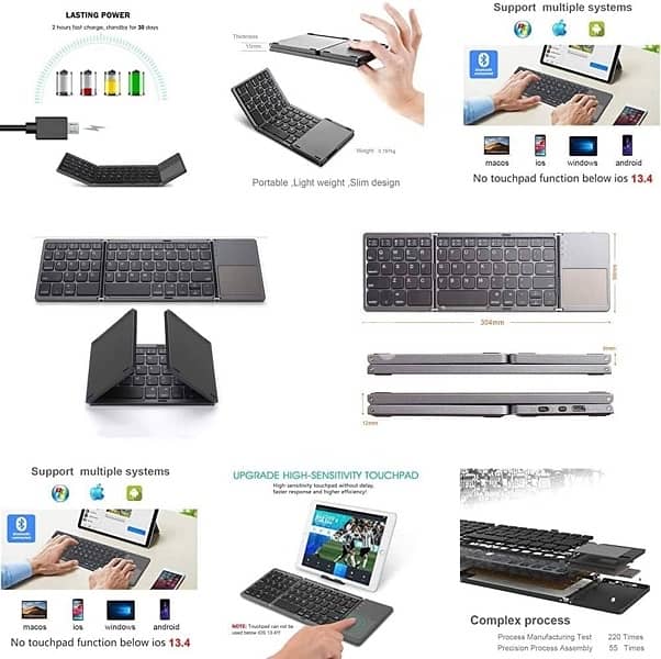 foldable Bluetooth keyboard with touchpad 4