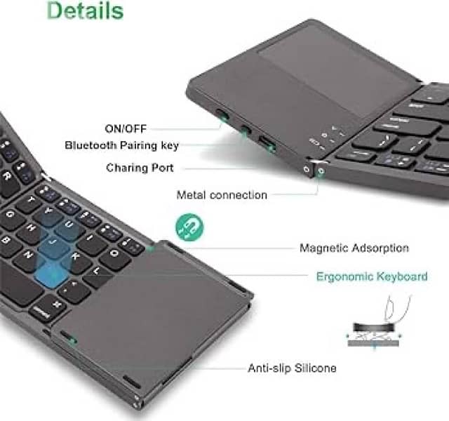 foldable Bluetooth keyboard with touchpad 6