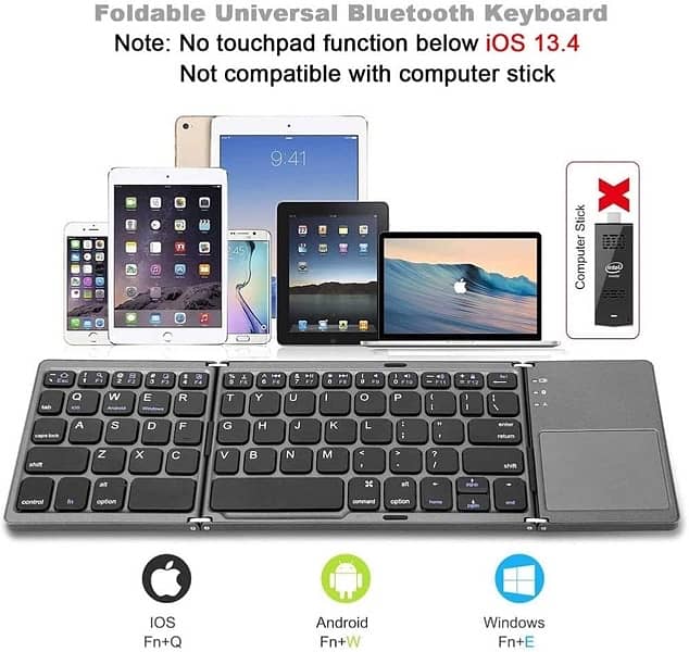 foldable Bluetooth keyboard with touchpad 7