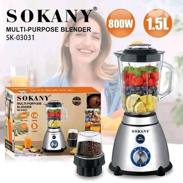 mixer blender with grinder glass SOKANY 1