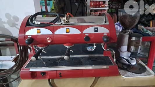 مكنة قهوه ايطالي ومطحنة بن