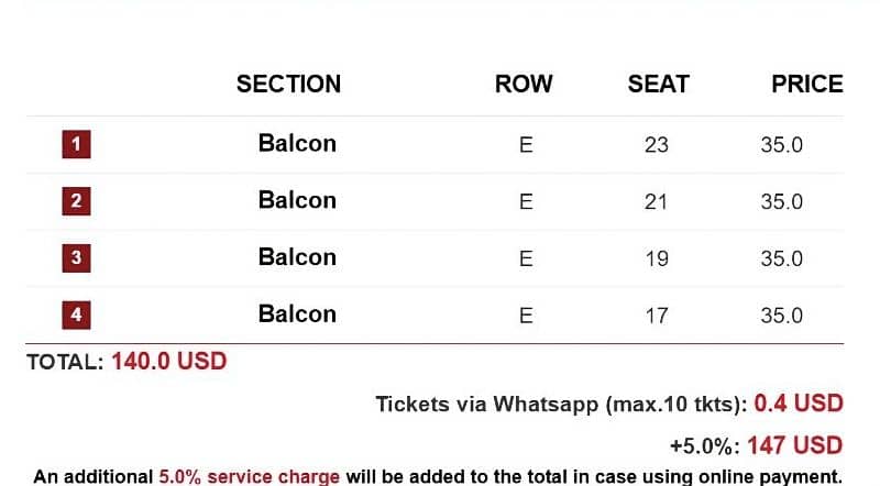 Four Tickets for Sale KHYEL SAHRA 1