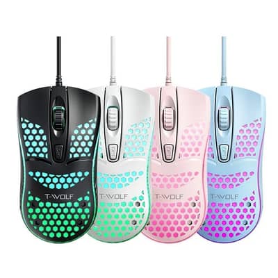 T-WOLF V15 Gaming Mouse RGB 4D Buttons